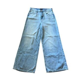 Y2K Wide Leg Jeans Aeropostale Light Wash Denim Size 12 High Rise